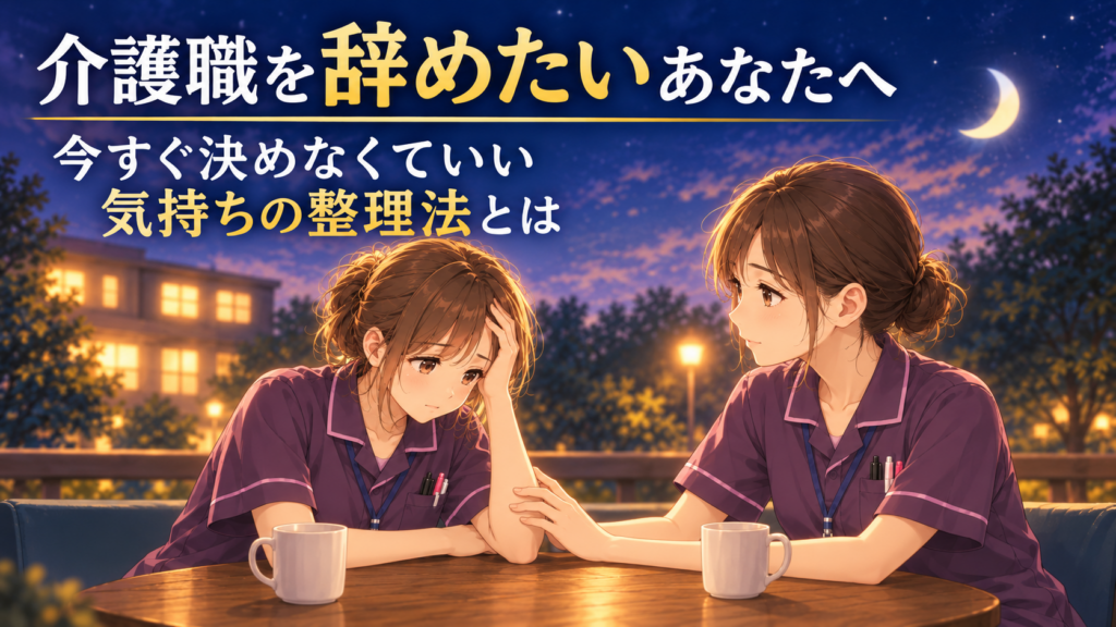 介護職を辞めたい女性職員が相談している画像