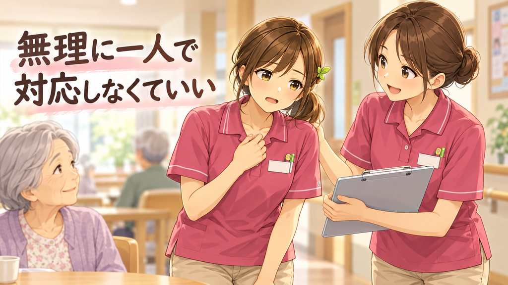 介護職　メンタル　無理に一人で対応しなくていいの画像